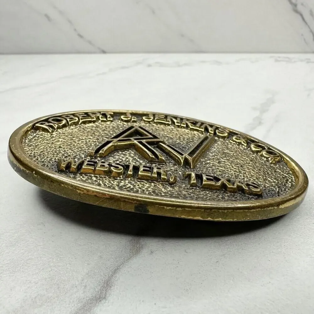Vintage 1983 Robert J Jenkins & Co Webster Texas Belt Buckle ✨